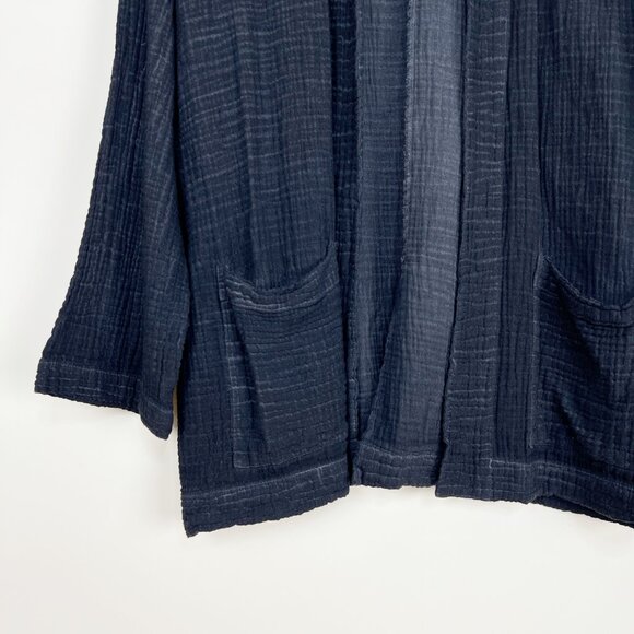 Ikikiz Pokoloko Crinkle Jacket Gauzy Oversized Boho Cardigan Sweater Jacket Coat - Picture 13 of 15